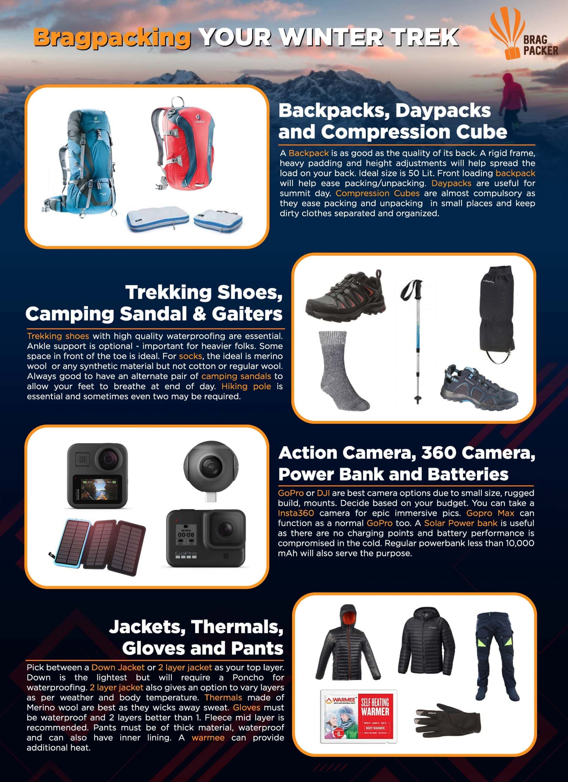 Winter Trekking Trekking Gear Bragpacker