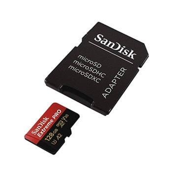 SanDisk 128GB Extreme Pro microSD Card with SD Adapter